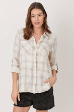 Load image into Gallery viewer, 60514 Double Gauze Flat Shirt: Medium / Grey/Ivory
