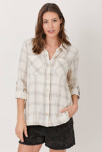 Load image into Gallery viewer, 60514 Double Gauze Flat Shirt: Large / Grey/Ivory

