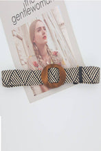 Load image into Gallery viewer, 49512BXH- Woven Straw Wooden Buckle Belt: STRIPE / ONE SIZE
