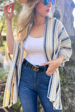 Load image into Gallery viewer, Multi Stripe Textured Knitted Kimono Cardigan: Free / Multi
