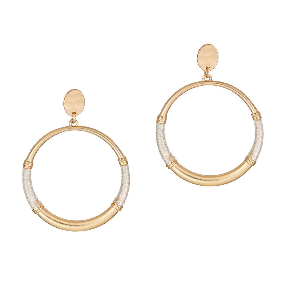 Megan Browne THEATA WHITE hoop earring