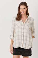 Load image into Gallery viewer, 60514 Double Gauze Flat Shirt: Medium / Grey/Ivory
