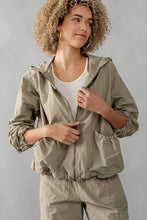 Load image into Gallery viewer, Urban Daizy- ADJUSTABLE DRAW STRING HOODIE JACKET: OLIVE
