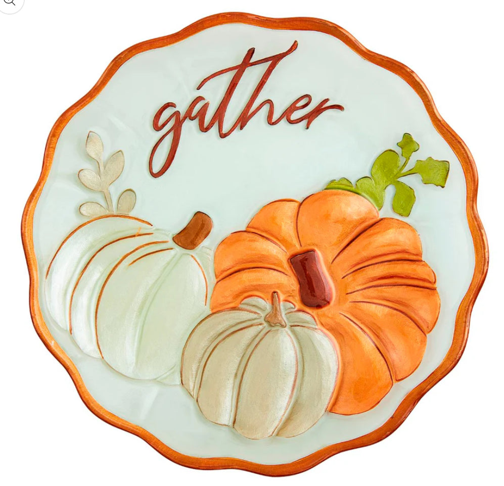 Mudpie Glass Ruffle Gather Platter