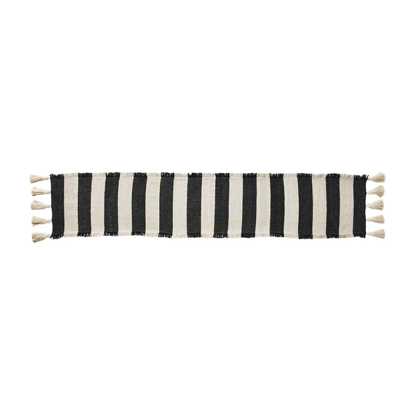 Mud pie Stripe Black Poncha Runner