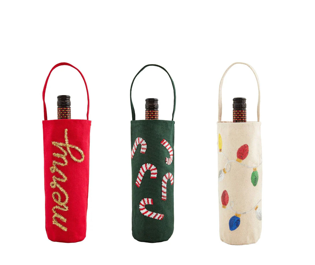 Mudpie Christmas Wine Bag