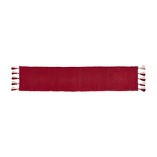 Load image into Gallery viewer, Mudpie Red/ Red Stripe Poncha Table Runner
