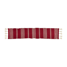 Load image into Gallery viewer, Mudpie Red/ Red Stripe Poncha Table Runner
