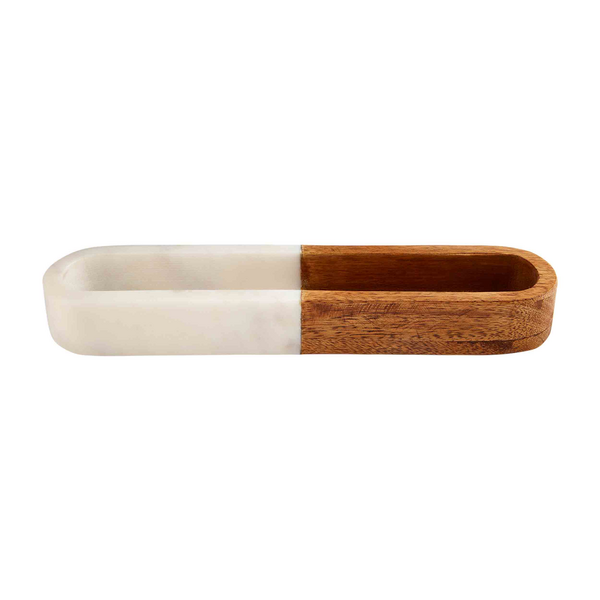 Mudpie MARBLE AND WOOD CRACKER DISH