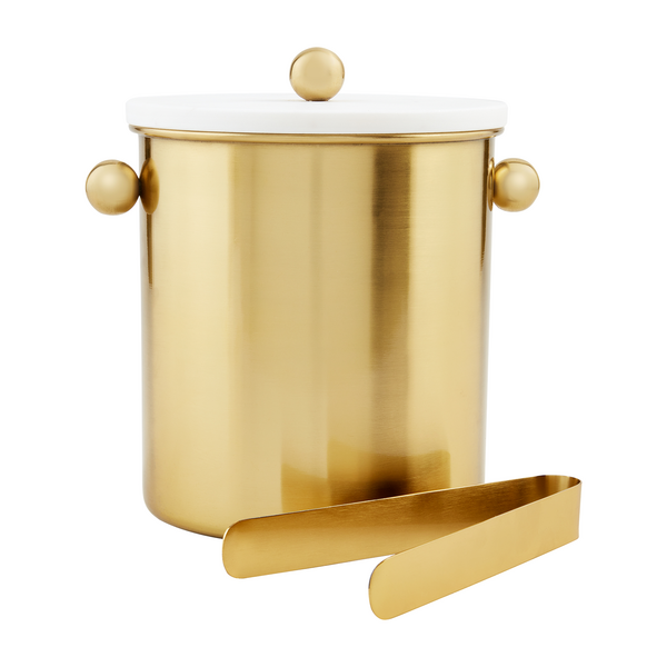 Mudpie BRASS MARBLE ICE BUCKET