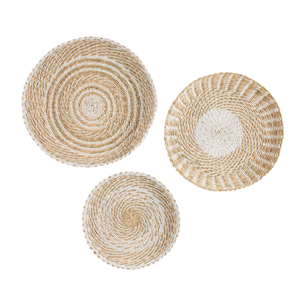 Mudpie Large Neutral Wall Baskets - set of 3