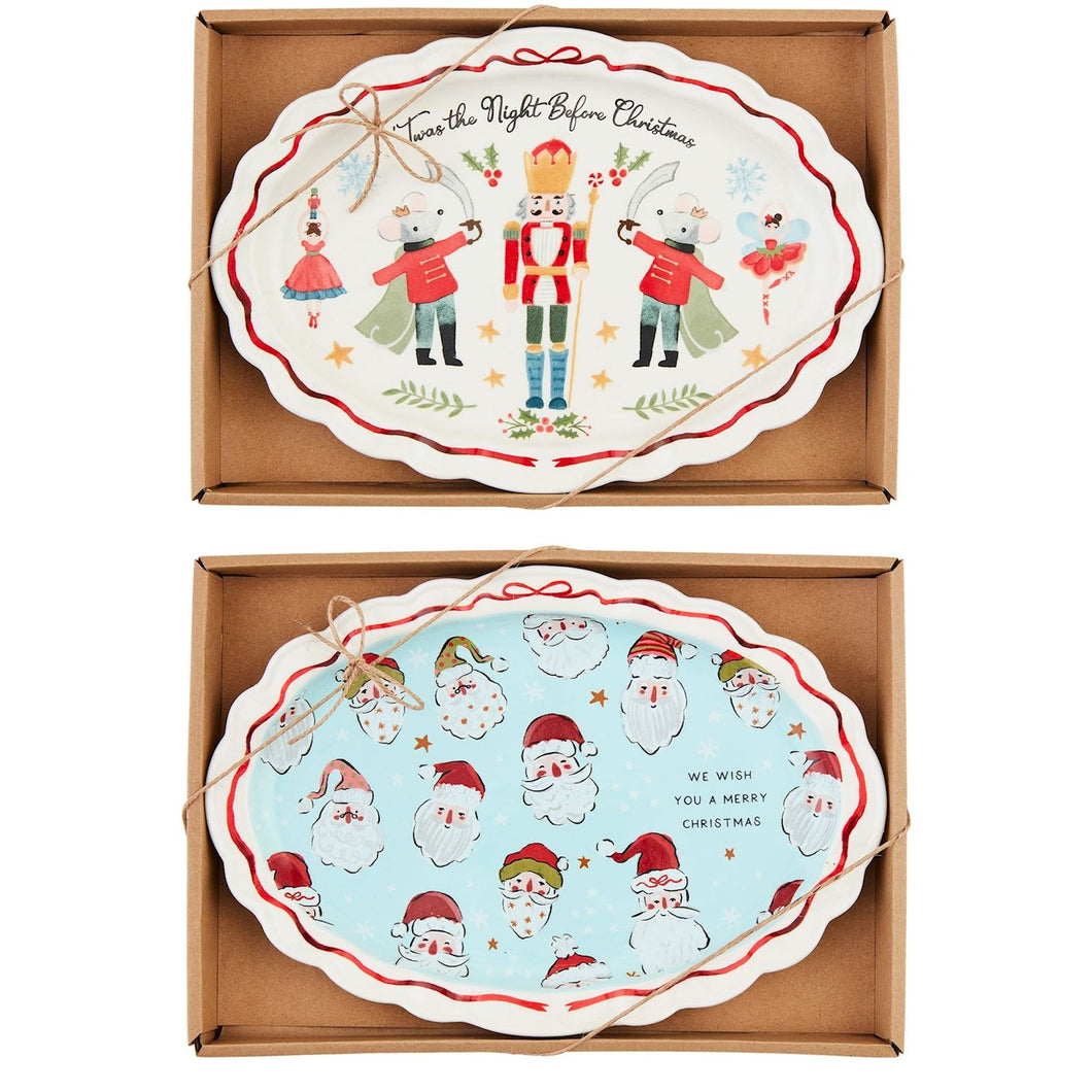 Mudpie Nutcracker/Santa Sentiment Plate