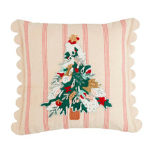 Load image into Gallery viewer, Mudpie Striped Embroidered Holiday/Christmas Pillows
