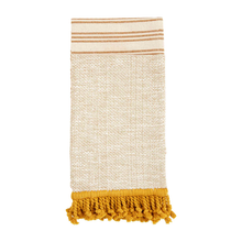 Load image into Gallery viewer, Mudpie Green/Mustard/Orange Fringe Towel Set
