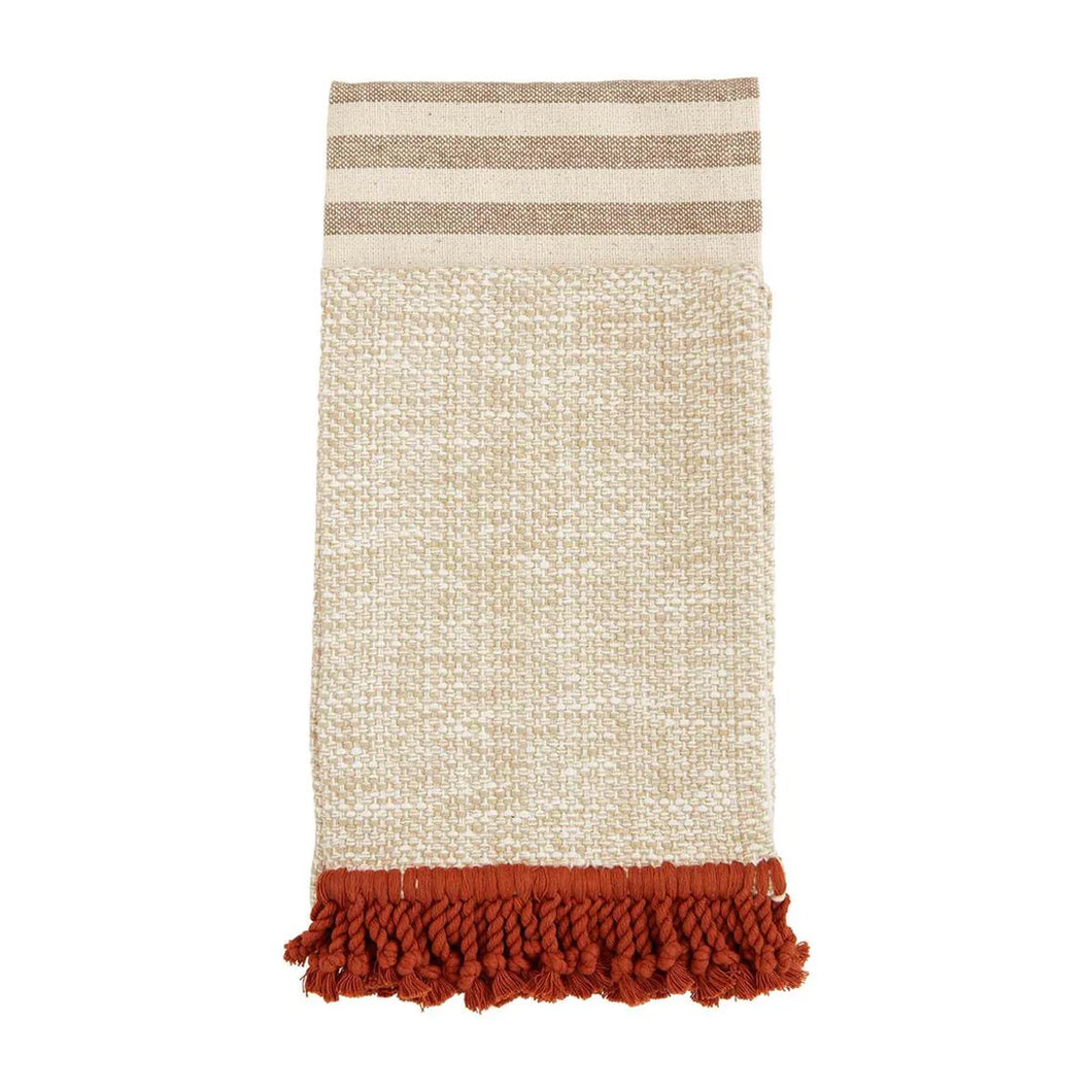 Mudpie Green/Mustard/Orange Fringe Towel Set