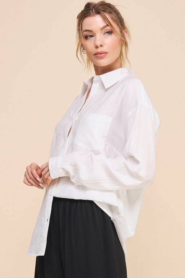 Allie Rose Button Up White Top