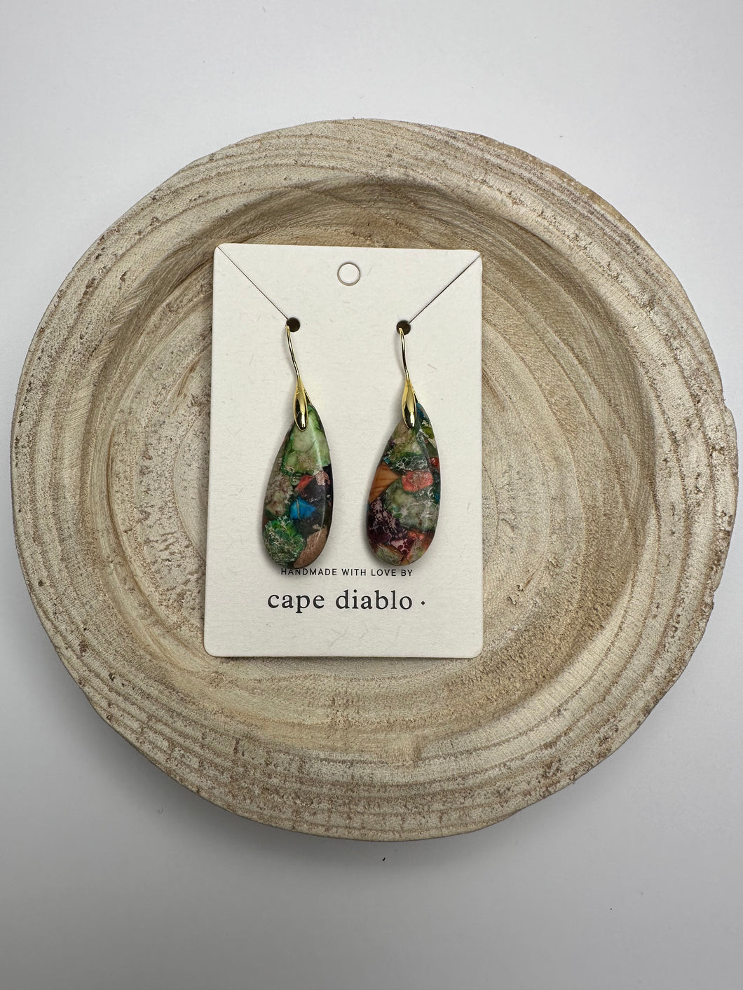 Cape Diablo- Intense Jasper Teardrop Earrings