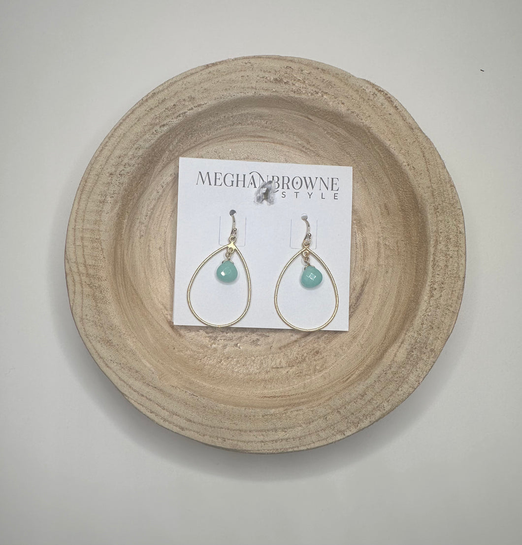 Meghan Browne- Turquoise and gold tear drop earrings