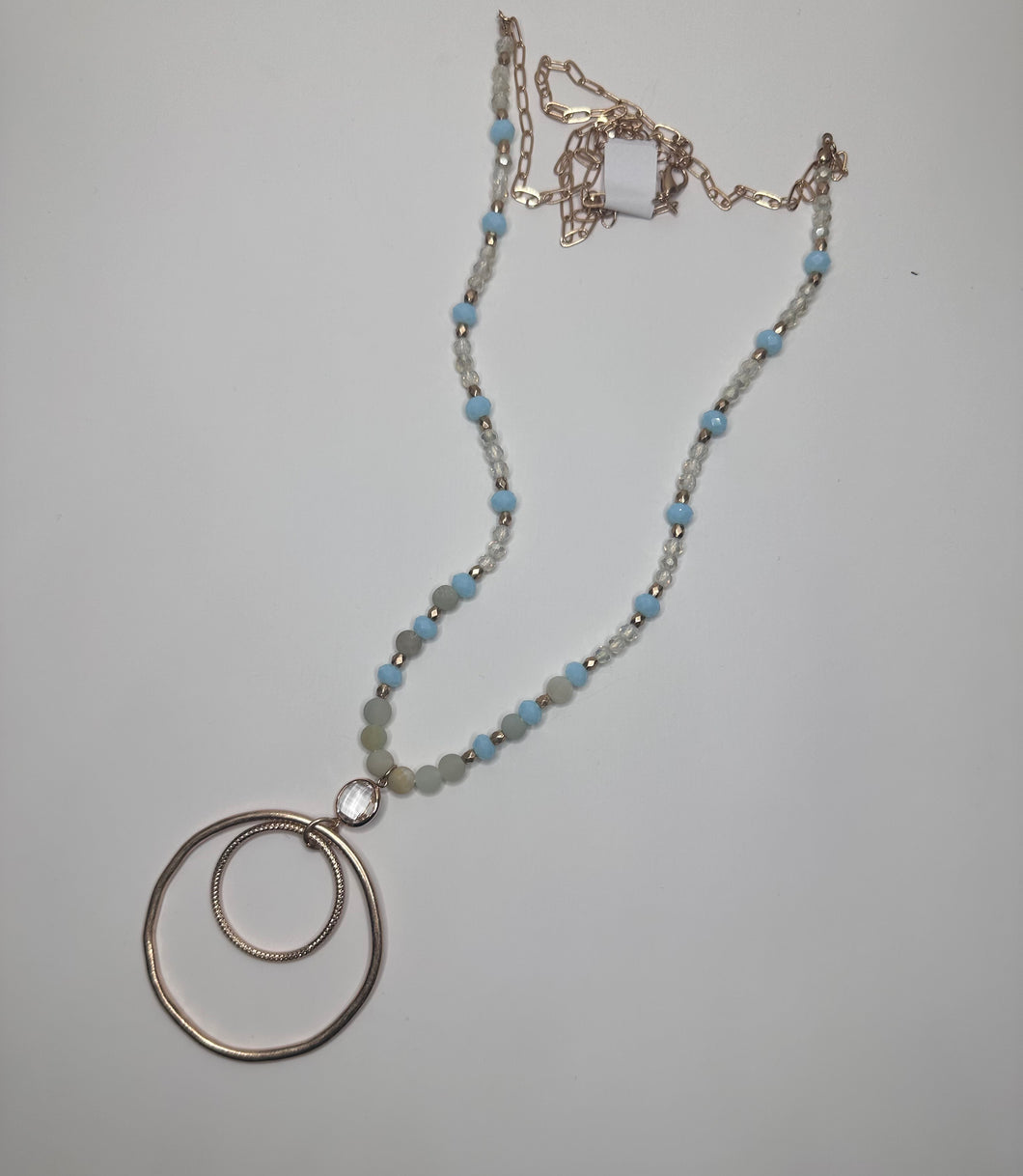 Meghan Brown- Long Turquoise and Gold Necklace