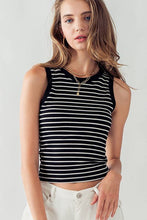 Load image into Gallery viewer, Runaway Paris- JADE STRIPE RIB TANK TOP
