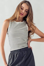 Load image into Gallery viewer, Runaway Paris- JADE STRIPE RIB TANK TOP
