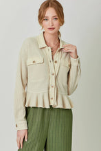 Load image into Gallery viewer, 60467 Washed Waffle Knit Jacket: Large / Light Rose
