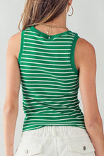 Load image into Gallery viewer, Runaway Paris- JADE STRIPE RIB TANK TOP
