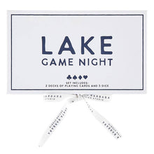 Load image into Gallery viewer, Face to Face Cards + Dice Book Box - Lake Game Night
