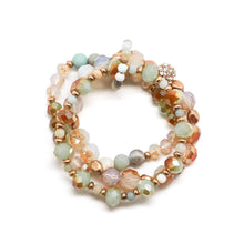 Load image into Gallery viewer, Bracelet Stretch(3)Amazonite Beads with Glass Beads
