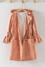 Load image into Gallery viewer, Love Tree- LIGHTWEIGHT TASSEL HOODED OPEN JACKET: CLAY
